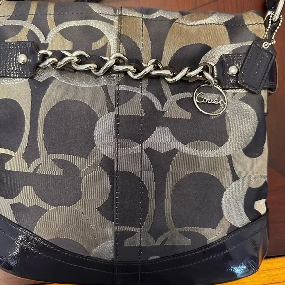 Coach Classic Navy/Silver Handbag - Picture 4 of 14